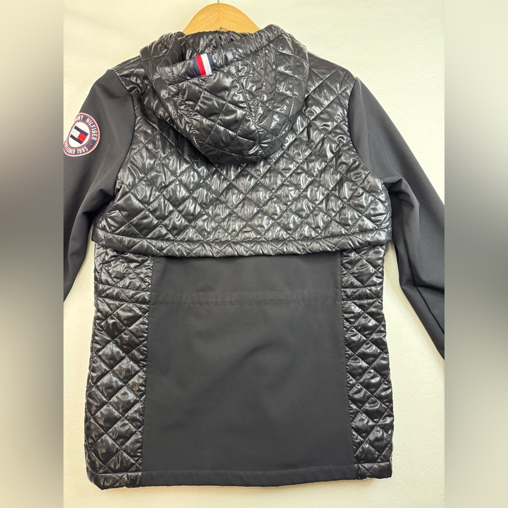 NWOT Tommy Hilfiger NHL Pittsburgh Penguins Quilted Hooded Jacked Black Small - Picture 10 of 15
